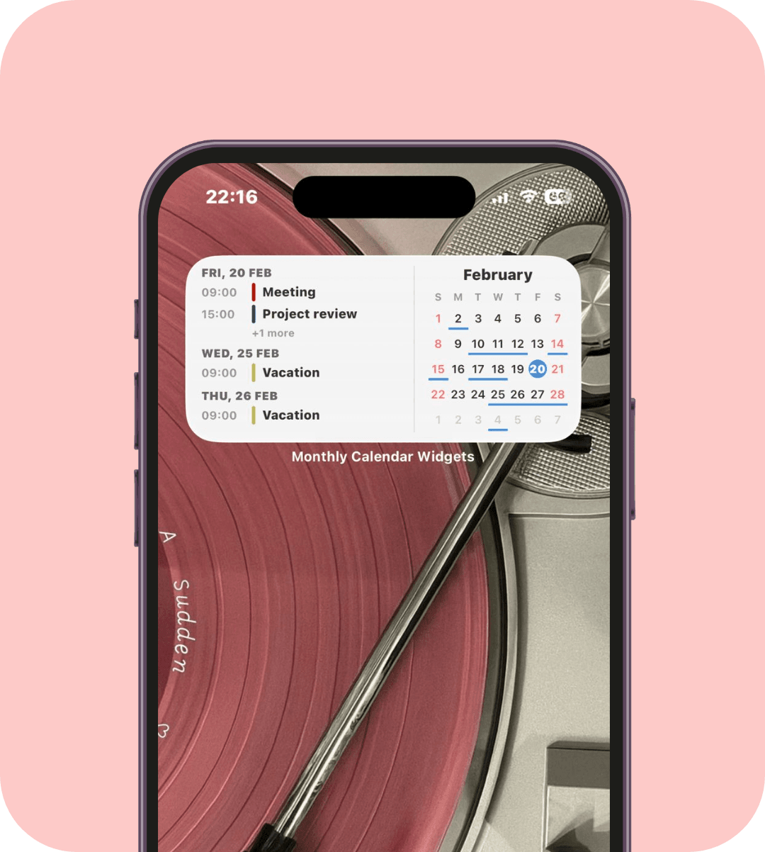 Medium Event + Calendar in Clean White theme