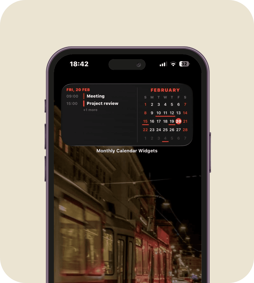 Medium Event + Calendar in Dark theme